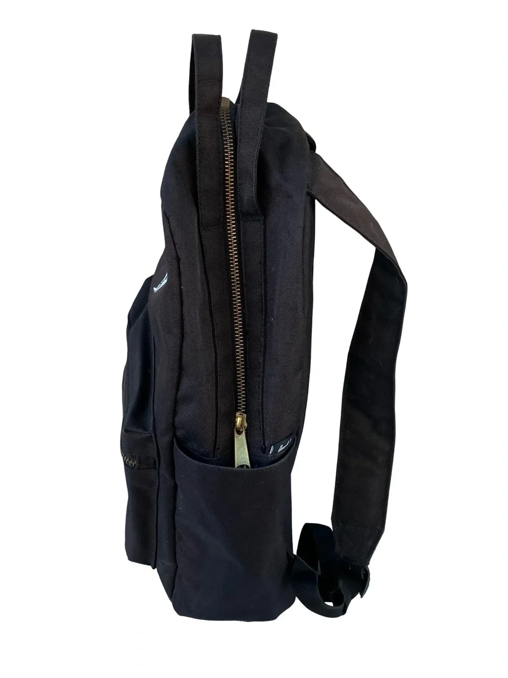 Herschel Supply Co Nova Mini Backpack Black Canvas Dual Carry Handles Bag Logo